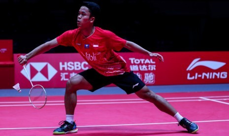 Anthony Ginting kalah pada laga pertama Grup B BWF World Tour Finals 2019.