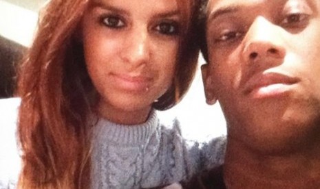 Anthony Martial (kanan) dan istrinya, Samantha.