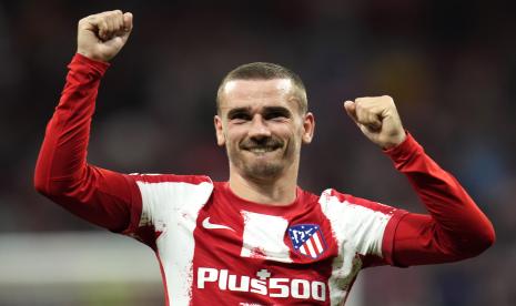 Penyerang Atletico Madrid, Antoine Griezmann. Manchester United dikabarkan tertarik meminang Griezmann pada Januari 2023 mendatang.