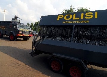 Aparat kepolisian siagakan pengamanan demo tolak kenaikan BBM