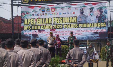 Apel Gelar Pasukan Operasi Lilin Candi (OLC) 2022, di komplek Mapolres Purbalingga, Kamis pagi (22/12/2022).