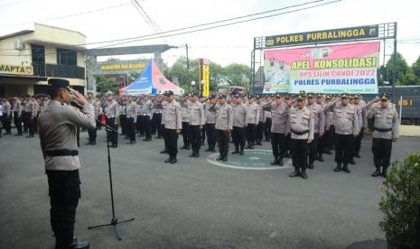 Apel Konsolidasi Operasi Lilin Candi 2022, Selasa (3/1/2023) di halaman Mapolres Purbalingga. 