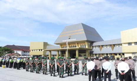 Apel persiapan Operasi Keselamatan Candi oleh Polres Sukoharjo di Mapolres, Selasa (7/2/2023).