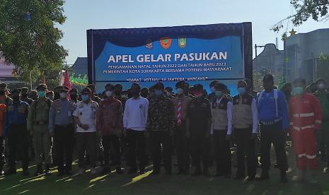 Apel persiapan pengamanan Nataru di Balai Kota Solo.