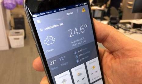 Aplikasi cuaca di Smartphone