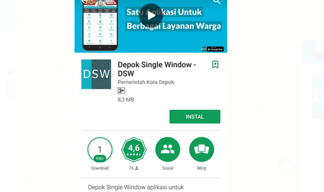 Aplikasi Depok Single Window (DSW).