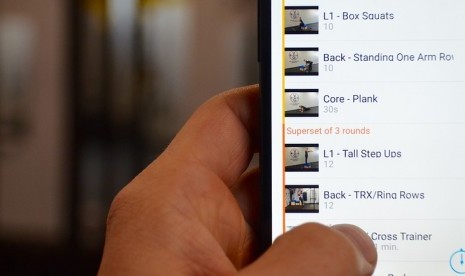 Aplikasi latihan kebugaran tubuh.