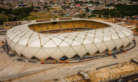 Arena da Amazonia stadium on the day of its inauguration in Manaus in the state of Amazonas, Brazil