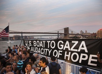 Armada kapal The Audacity of Hope, siap-siap berangkat ke Jalur Gaza.