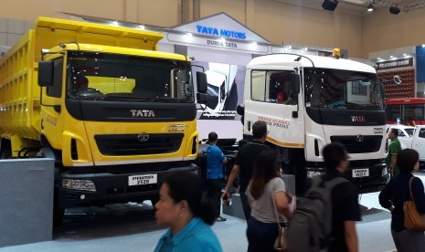 Armada truk Tata saat pameran GIIAS di Ice BSD Serpong Tangerang Selatan