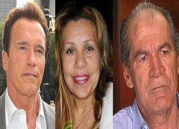 Arnold Schwarzenegger, Mildred, dan Rogelio Baena