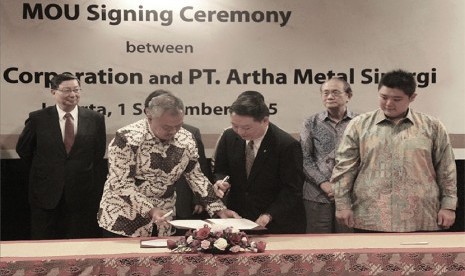  Artha Graha Network menandatangani Nota Kesepahaman Kerja Sama dengan China Steel Corporation (CSC) Group di Jakarta, Selasa (1/9) untuk pengembangan industri baja dan proyek lainnya di Indonesia.