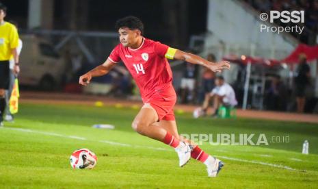 Asnawi Mangkualam Bahar saat beraksi membela timnas Indonesia melawan Myanmar.