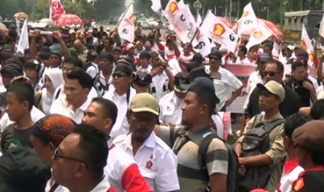 Massa pendukung Prabowo-Hatta