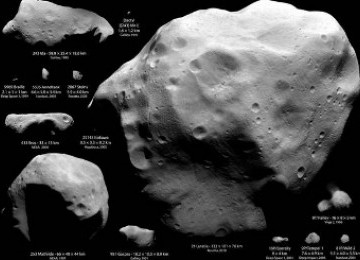 Asteroid dan perbedaan ukurannya (Ilustrasi)