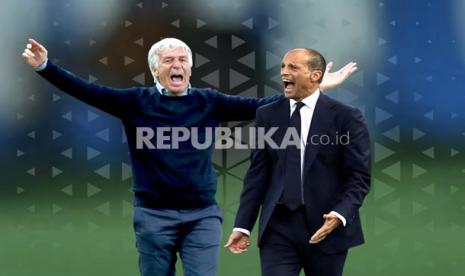 Atalanta vs Juventus, adu taktik defensif Massimiliano Allegri (kanan) kontra ofensif Gian Piero Gasperini.