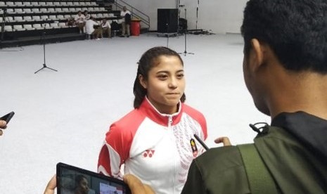 Atlet karate DKI Jakarta Maya Sheva.