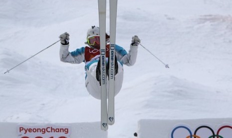 Atlet Kazakhstan beraksi dalam salah satu cabang olahraga di Olimpiade Musim Dingin 2018 di Pyeongchang, Korsel.