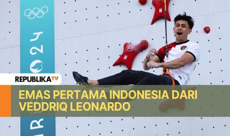 Atlet Panjang tebing Veddriq Leonardo berhasil meraih medali emas pertama untuk Indonesia di Olimpiade Paris 2024.