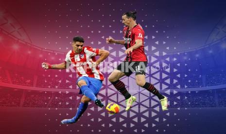 Striker Atletico Madrid Luis Suarez Vs striker AC Milan Zlatan Ibrahimovic.