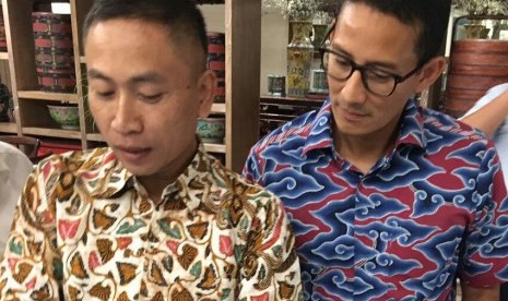 Bacagub Partai Gerindra Sandiaga Uno bertemu Bupati Batang Yoyok Riyo Sudibyo.