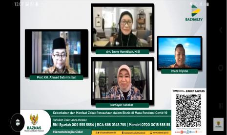 Badan Amil Zakat Nasional (BAZNAS) menggelar webinar terkait zakat yang spesifik membahas mengenai Zakat Perusahaan secara online, dan disiarkan langsung melalui kanal youtube BAZNAS TV, pada Kamis (6/8). 