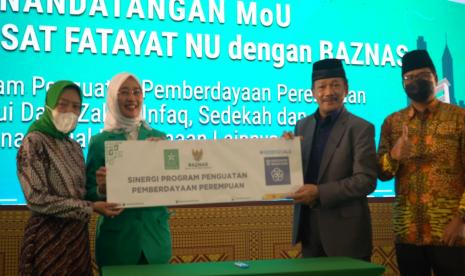 Badan Amil Zakat Nasional (Baznas) menjalin kerja sama dengan Fatayat Nahdlatul Ulama untuk bersinergi menguatkan pemberdayaan perempuan mustahik.