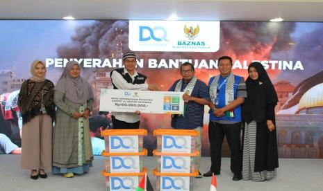 Badan Amil Zakat Nasional (Baznas) RI menerima penyaluran infak kemanusiaan dari Lembaga Amil Zakat (LAZ) Dompet Al-Qur