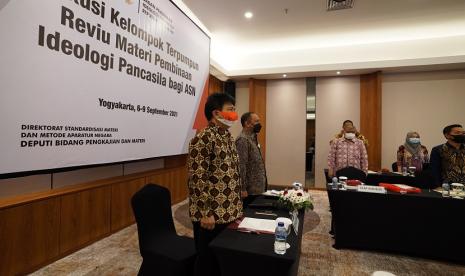 Badan Pembinaan Ideologi Pancasila (BPIP) kembali melaksanakan Diskusi Kelompok Terpumpun terkait Reviu Materi Pembinaan Ideologi Pancasila Bagi ASN, Selasa (7/9).