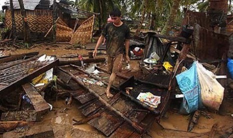 Bagian kawasan Filipina di Davao setelah terjangan Topan Bopha atau Pablo dalam bahasa lokal