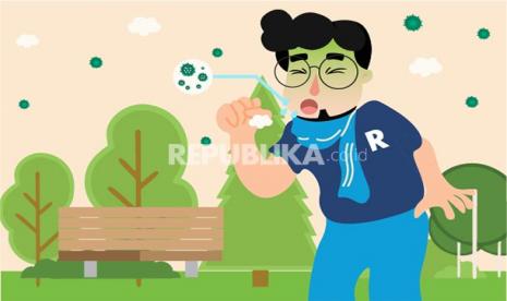 Batuk (Ilustrasi). TBC yang disebabkan oleh infeksi bakteri Mycobacterium tuberculosis ditularkan melalui drolet saat penderita batuk.