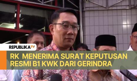 Bakal Calon Gubernur DKI Jakarta Ridwan Kamil mengatakan bahwa dirinya bersama bakal calon wakil gubernur Suswono telah  menerima surat keputusan resmi B1 KWK  dari partai Gerindra untuk maju di Pilkada DKI Jakarta.