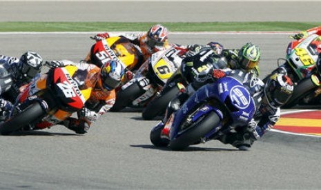 Balapan Motogp di Sirkuit Motorland Aragon di Alcaniz, Aragon, Spanyol. 