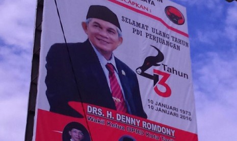 Baliho HUT PDIP di Tasikmalaya