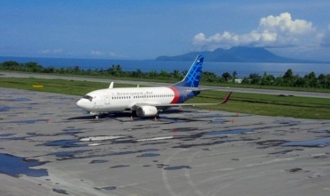 Bandara Baabulah pasca erupsi Gunung Gamalama