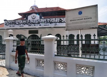 Bangunan kategori cagar budaya Masjid Al Ma'mur, Cikini, Menteng, Jakarta Pusat, Ahad (4/12). (Republika/Aditya Pradana Putra)