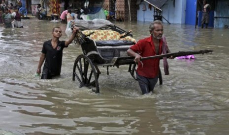 Banjir di Benggala, India.