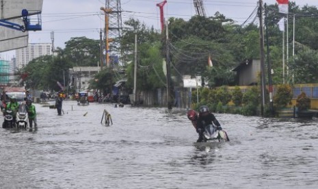 Banjir di Jakarta, Ahad (23/2). 