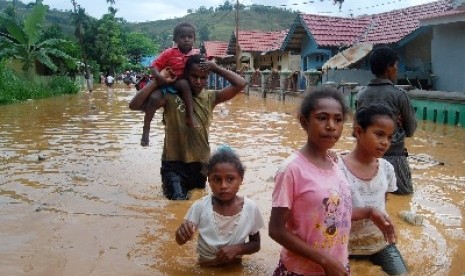 Banjir di Jayapura beberapa waktu lalu.