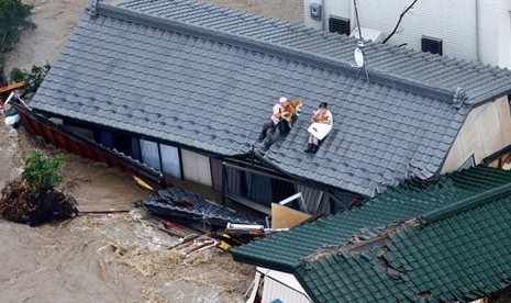 Banjir di Joso, Jepang. 