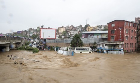 Banjir di Kathmandu, Nepal.