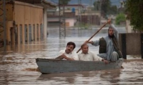 Hujan deras menyebabkan banjir dan kerusakan yang meluas di ibu kota Pakistan. Ilustrasi.