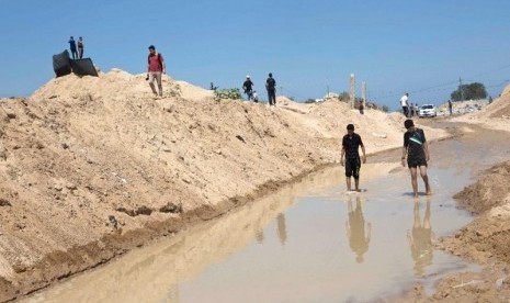 Banjir di sekitar lorong-lorong perbatasan Gaza