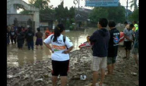 Banjir kembali landa Jati Asih, Bekasi, Selasa (5/2).