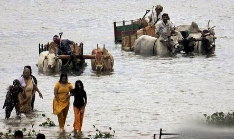 Banjir melanda Andra Pradhesh, India