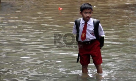 Banjir sekolah Libur (ilustrasi)