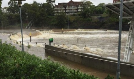 Banjir telah melanda kawasan Parramatta Wharf.