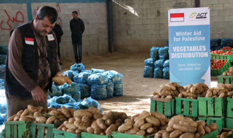 Bantuan sayur mayur ACT untuk Gaza.