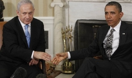 Barack Obama dan Benjamin Netanyahu di Gedung Putih