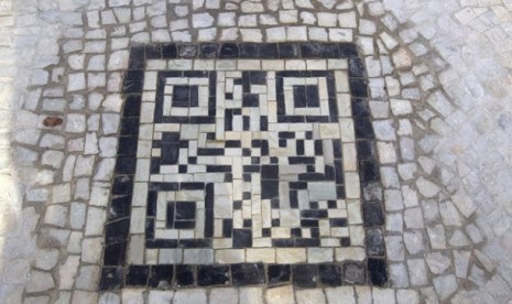 Barcode di jalanan Kota Rio de Janiero, Brasil.